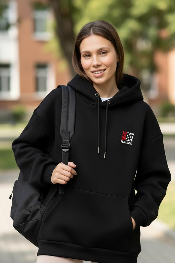 Yusuf Ziya Öner Fen Lisesi 1998 Siyah Kapüşonlu Hoodie