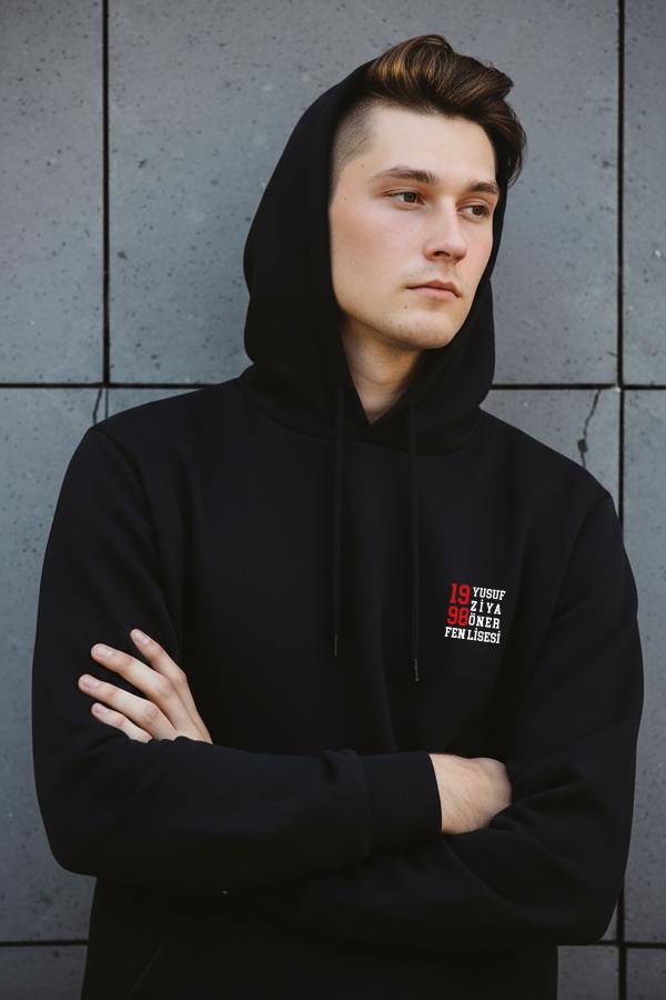 Yusuf Ziya Öner Fen Lisesi 1998 Siyah Kapüşonlu Hoodie