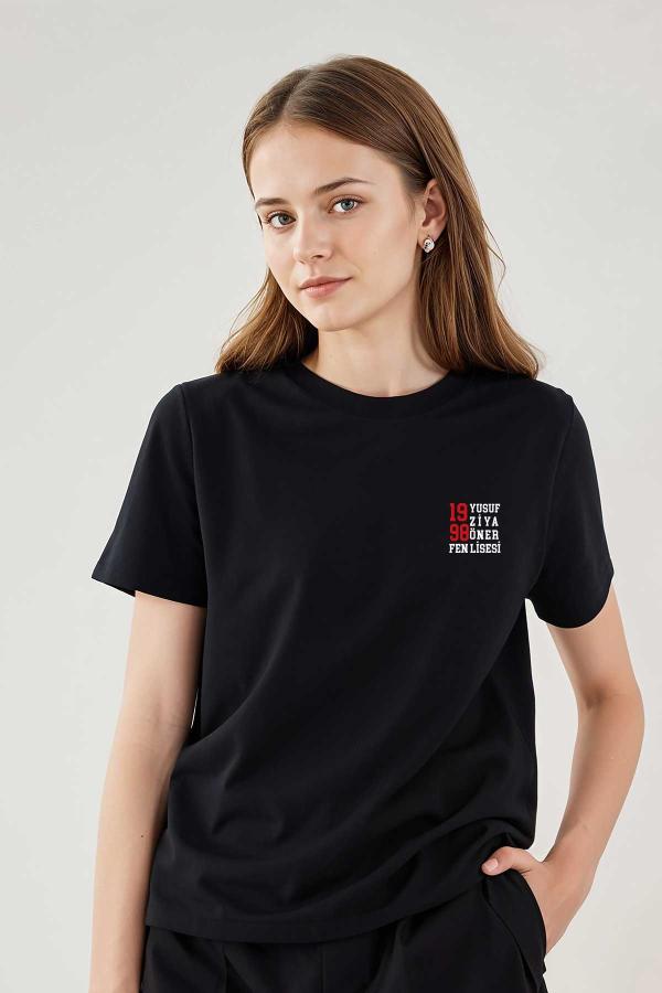 Yusuf Ziya Öner Fen Lisesi 1998 Siyah Sıfır Yaka Tişört